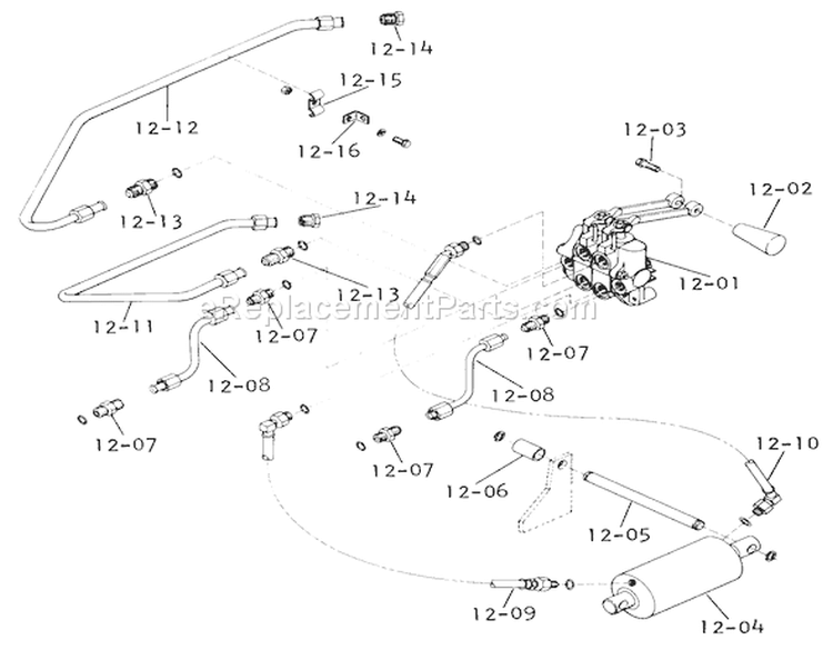 Hydraulic System Diagram and Parts List for 1-0610 1973 Toro Lawn Tractor