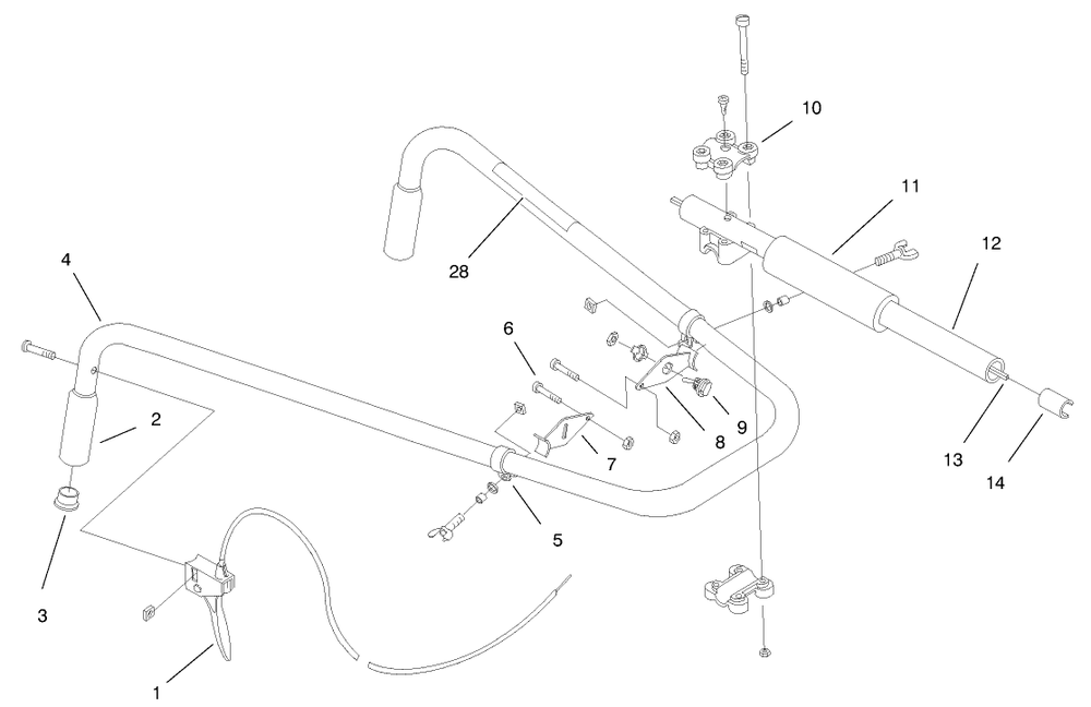 Handle Assembly Diagram and Parts List for 58356 79000001 - 79999999 Toro Cultivator