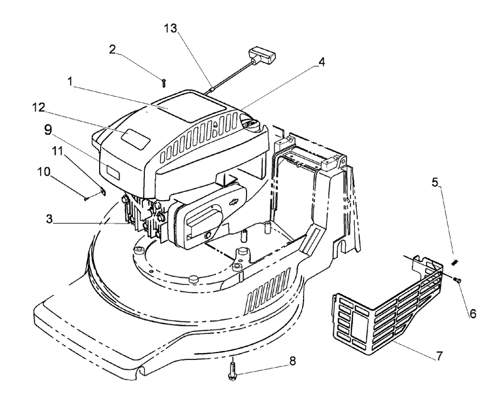Engine Assembly Diagram and Parts List for 21013 9900001 - 9999999 Toro Lawn Mower