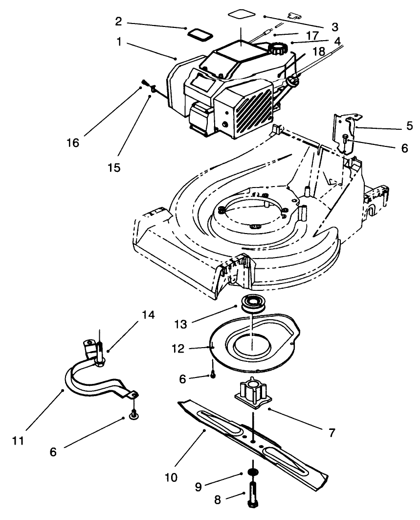 Engine Assembly Diagram and Parts List for 26636B 6900001 - 6999999 Toro Lawn Mower