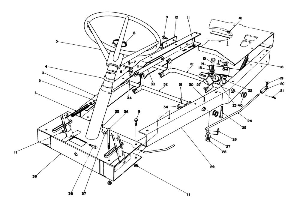 Frame Assembly Diagram and Parts List for 56125 5000001 - 5999999 Toro Lawn Tractor