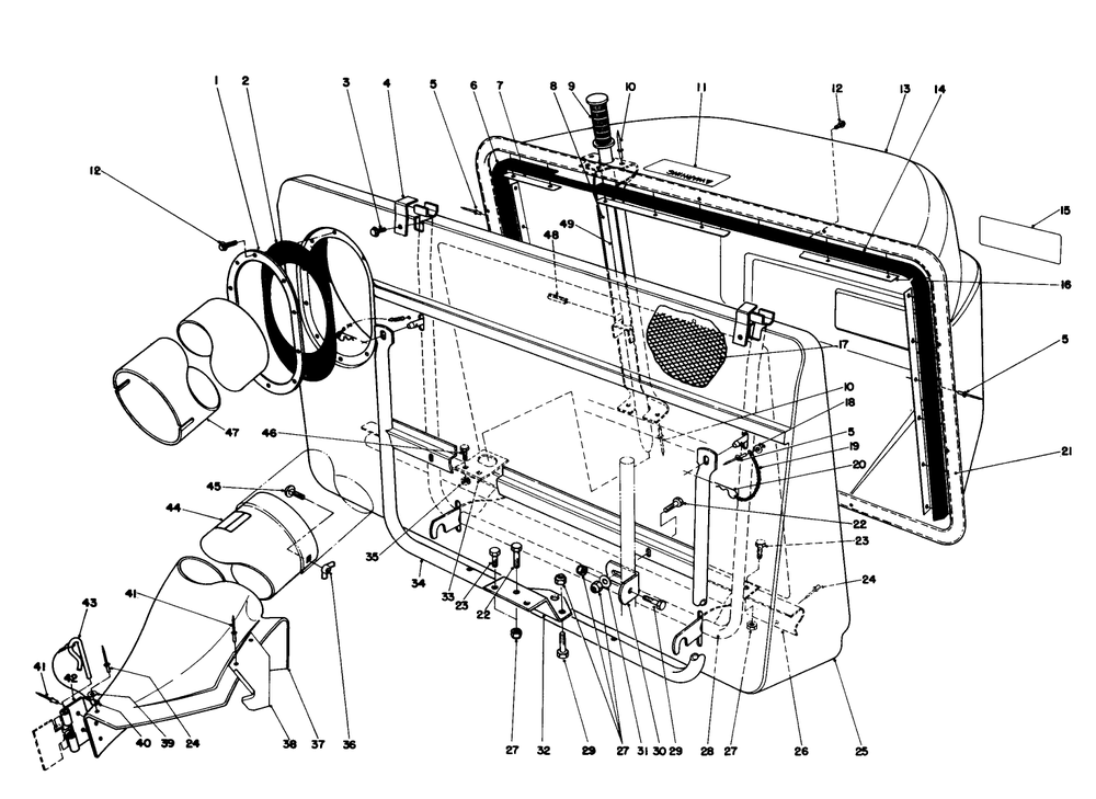 Easy-Empty Grass Catcher Model 59111 (Optional) Diagram and Parts List for 57360 5000001 - 5999999 Toro Lawn Tractor