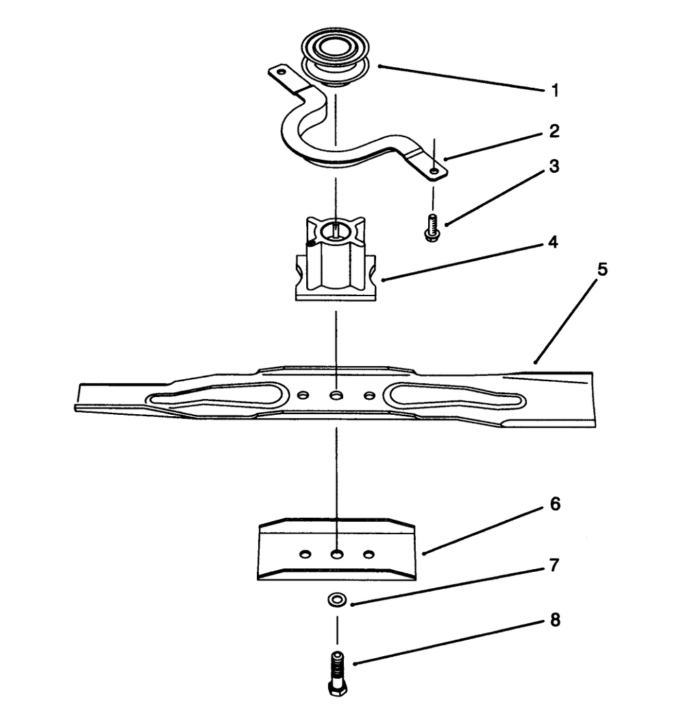 Blade Assembly Diagram and Parts List for 20904BC 5900001 - 5999999 Toro Lawn Mower