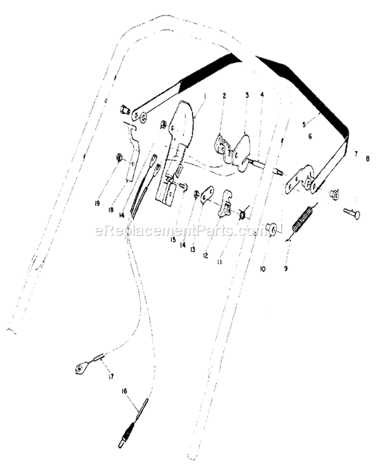 Traction Control Assembly Diagram and Parts List for 10502 1000001-1999999 - 1981 Toro Lawn Mower
