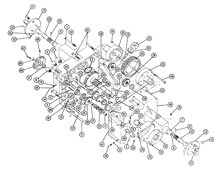 Page B Diagram and Parts List for 1054 1964 Toro Lawn Tractor