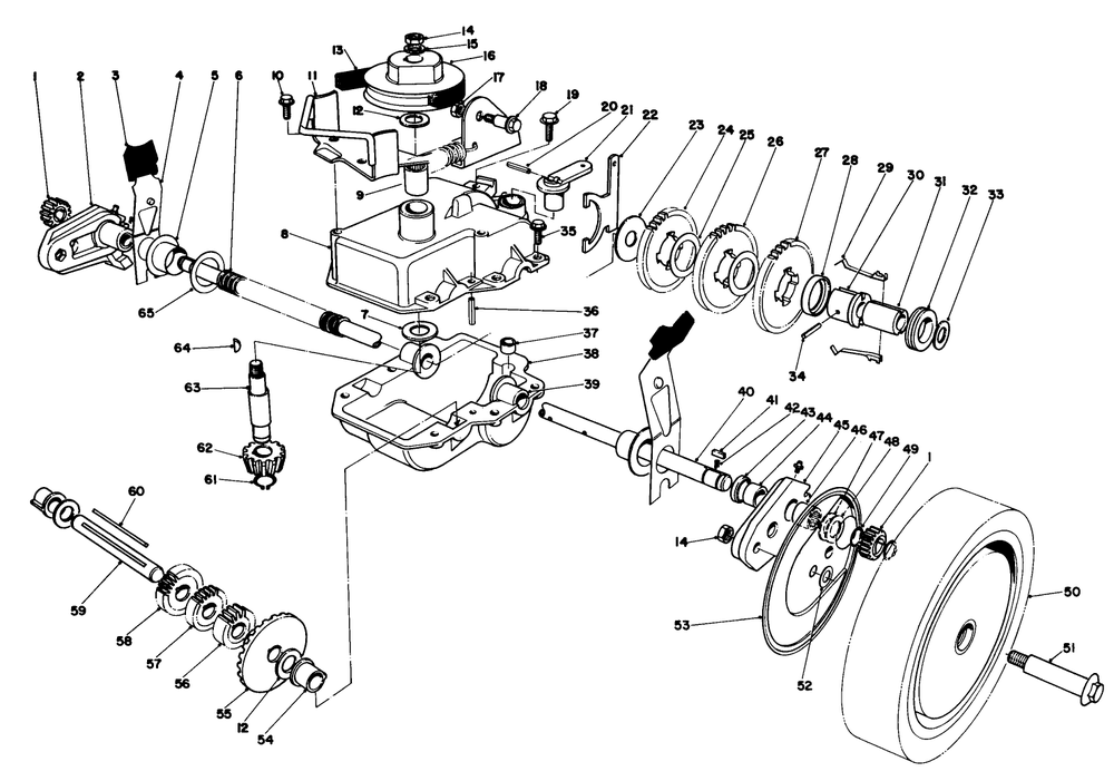 Gear Case Assembly Diagram and Parts List for 20775 2000001 - 2999999 Toro Lawn Mower