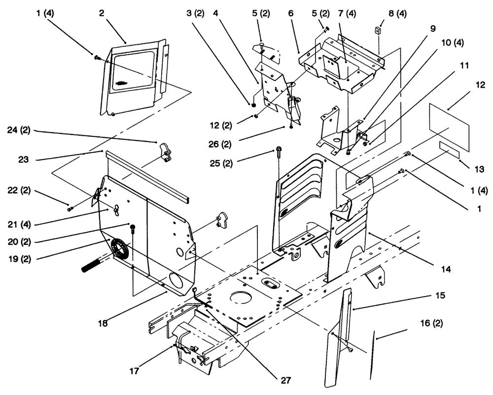Hoodstand And Firewall Diagram and Parts List for 72102 6900001 - 6999999 Toro Lawn Tractor