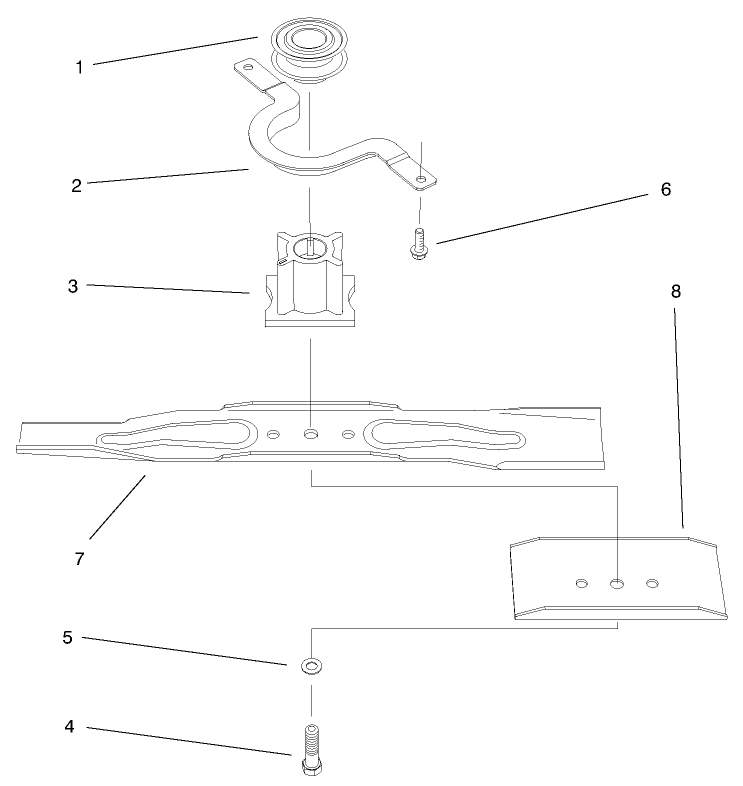 Blade Assembly Diagram and Parts List for 20914 9900001 - 9999999 Toro Lawn Mower