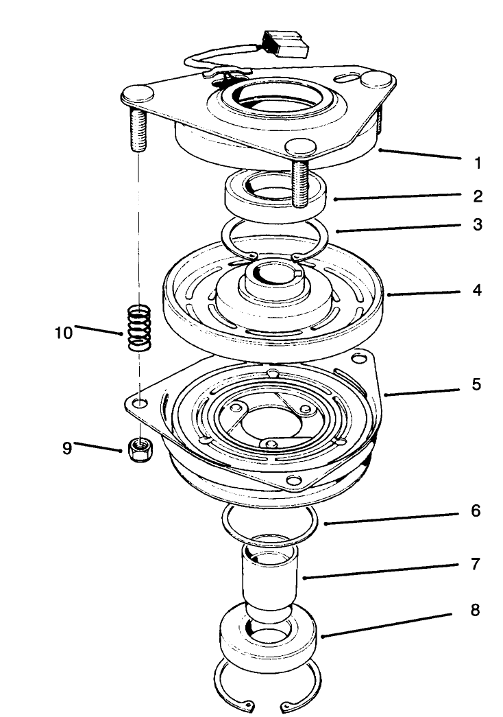 Clutch Assembly No. 54-3200 Diagram and Parts List for 30186 590001 - 599999 Toro Lawn Tractor Accessories