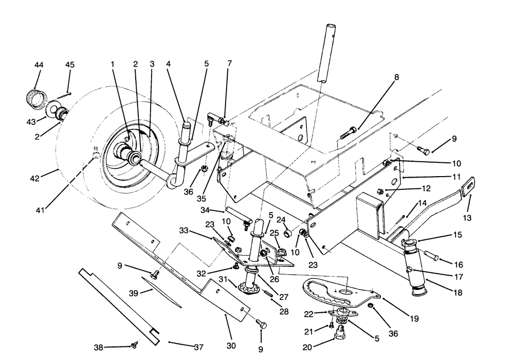 Front Axle Assembly Diagram and Parts List for 70142 59000001 - 59999999 Toro Lawn Tractor