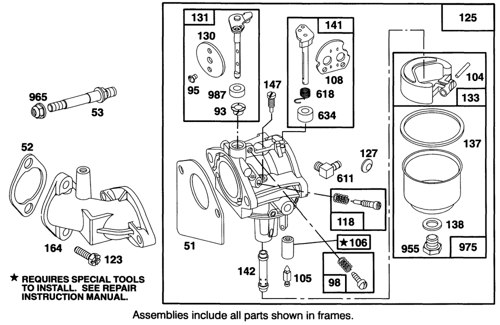 Engine Briggs & Stratton Model 28b707-0126-01 Diagram and Parts List for 70120 4900001 - 4999999 Toro Lawn Tractor