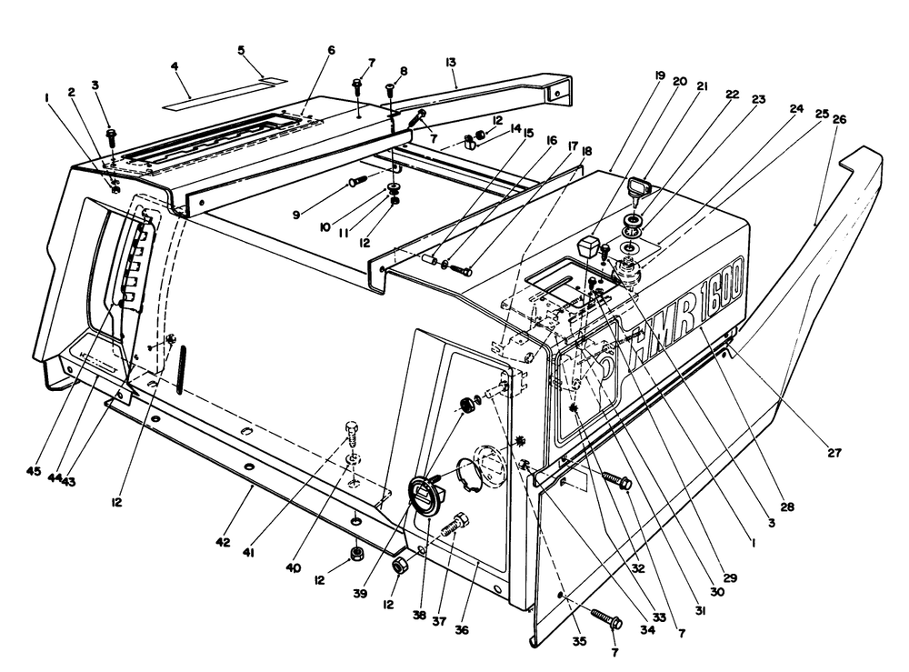 Body Assembly Diagram and Parts List for 55620 9000001 - 9999999 Toro Lawn Tractor