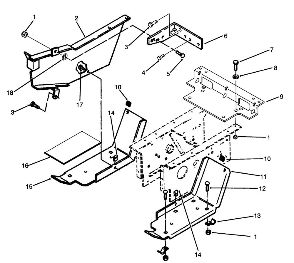 Belt Guard And Footrest Assembly Diagram and Parts List for 73520 4900001 - 4999999 Toro Lawn Tractor