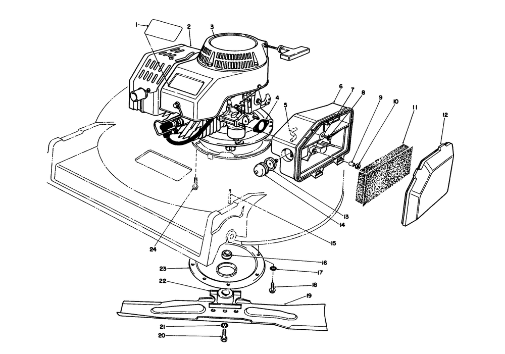 Engine Assembly (Model 22030) Diagram and Parts List for 22030 0000001 - 0999999 Toro Lawn Mower