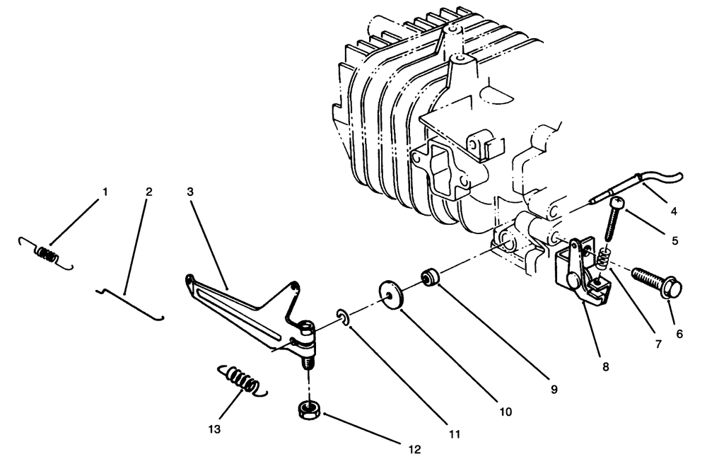 Governor Assembly (Engine Model 47ps5-5) Diagram and Parts List for 38185 6900001 - 6999999 Toro Snow Blower
