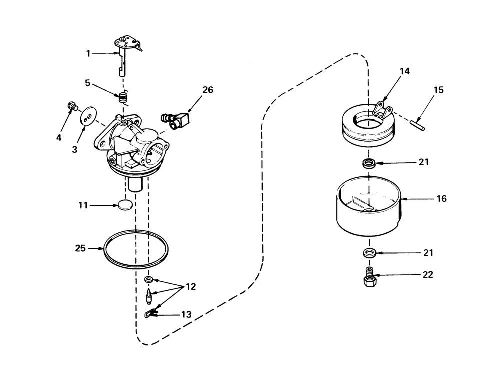 Carburetor No. 631831 Diagram and Parts List for 20730 8000001 - 8999999 Toro Lawn Mower
