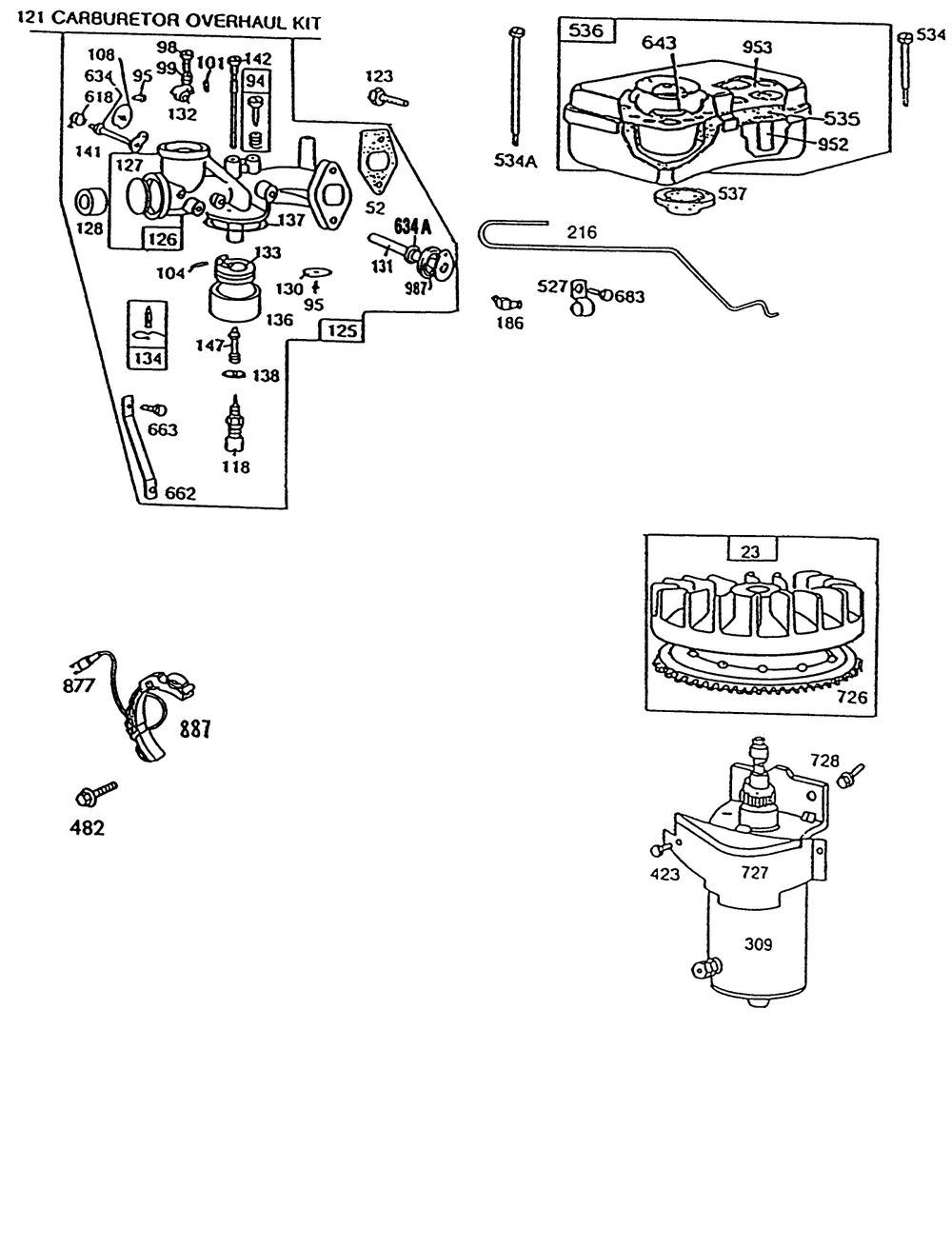 Briggs & Stratton Model No. 191707-6021-01 Diagram and Parts List for 56133 1000001 - 1999999 Toro Lawn Tractor