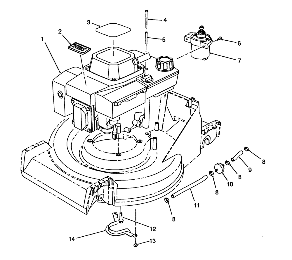 Engine Assembly Diagram and Parts List for 26624 0000001 - 0001101 Toro Lawn Mower
