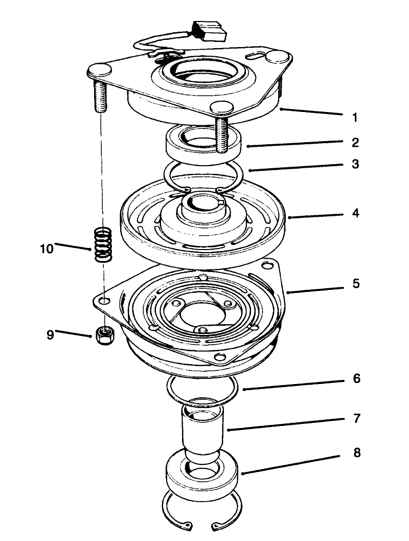 Clutch Assembly No. 54-0220 Diagram and Parts List for 30610 591300 - 599999 Toro Lawn Tractor