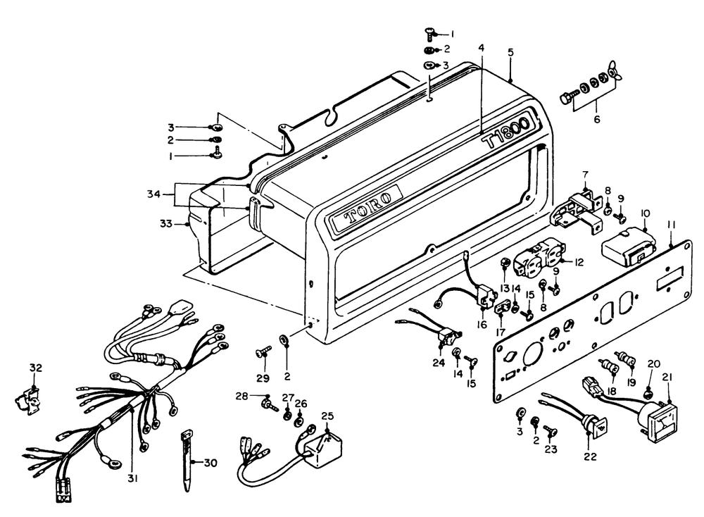 Control Panel Assembly Diagram and Parts List for 62018 8000001 - 8999999 Toro Generator