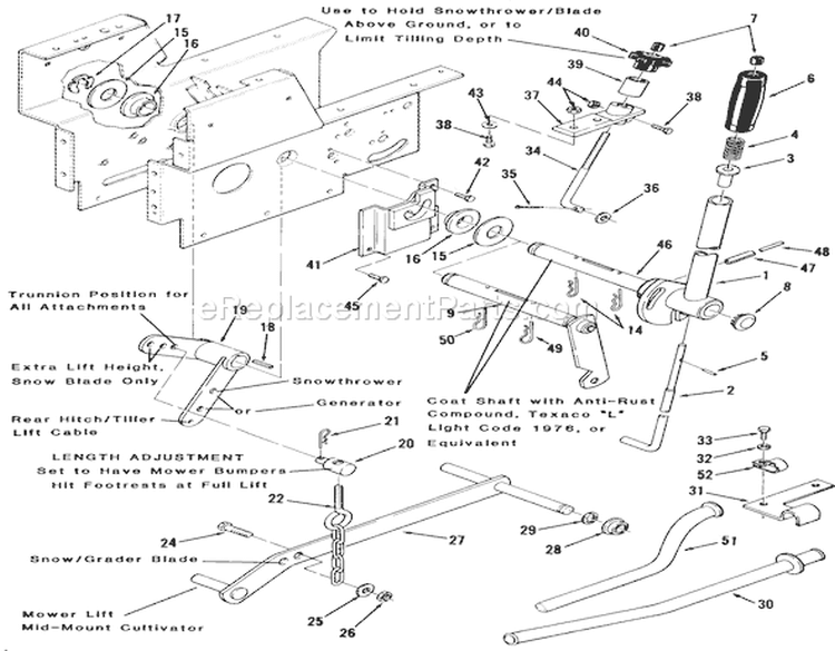 Page K Diagram and Parts List for 11-17K801 1983 Toro Lawn Tractor