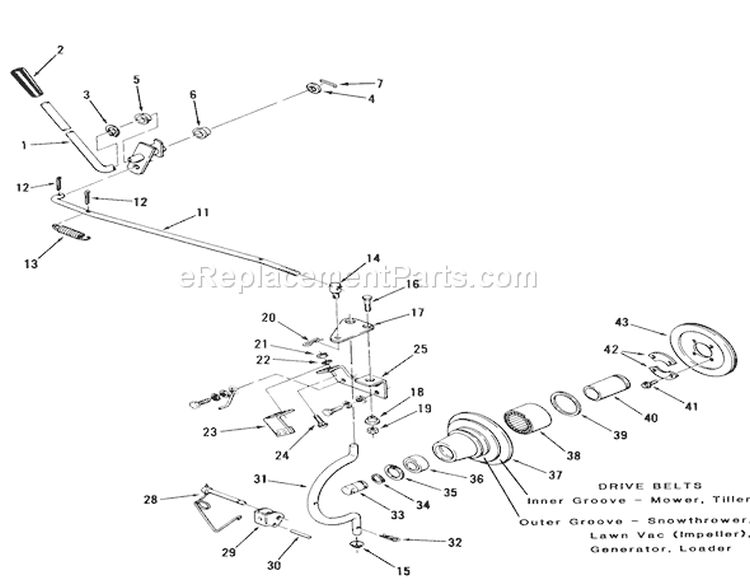 Page L Diagram and Parts List for 11-17KE01 1984 Toro Lawn Tractor