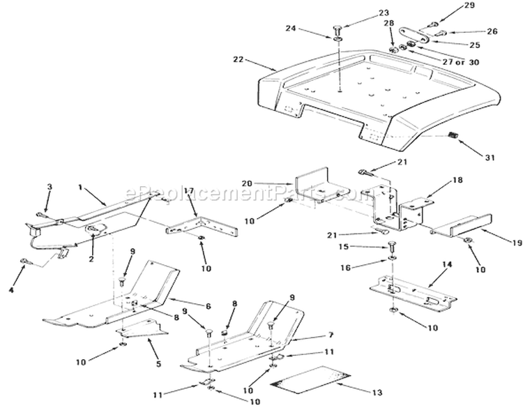 Page P Diagram and Parts List for 11-17KE01 1984 Toro Lawn Tractor