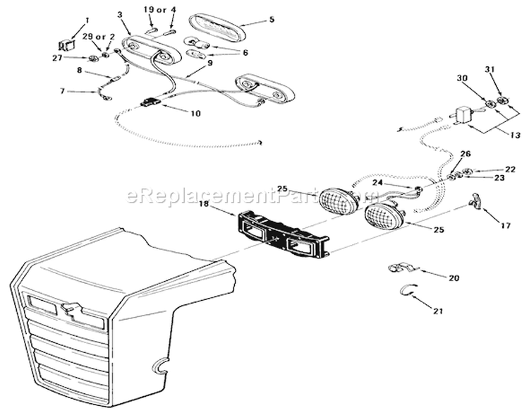 Page H Diagram and Parts List for 11-17KE01 1984 Toro Lawn Tractor