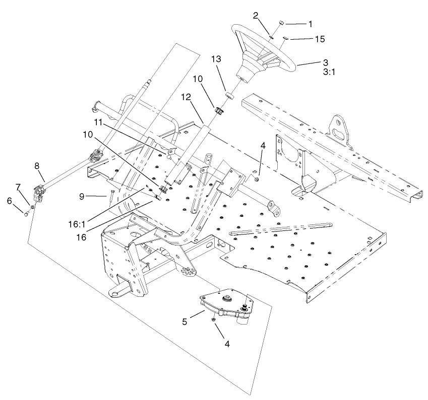 Upper Steering Assembly Diagram and Parts List for 12004TC 220000001 - 220999999 Toro Lawn Tractor