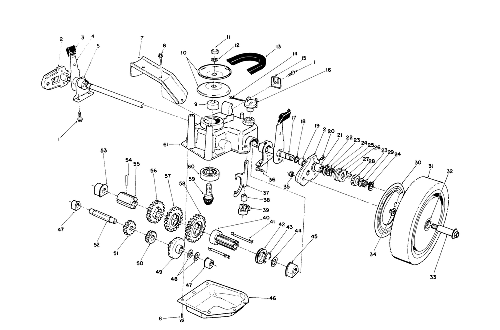 Gear Case Assembly (Continued) (For Model 26620b-0900101 Thru 0900861, Model 26620bg-09000101 Thru 090121) Diagram and Parts List for 26620BG 0009001 - 0999999 Toro Lawn Mower