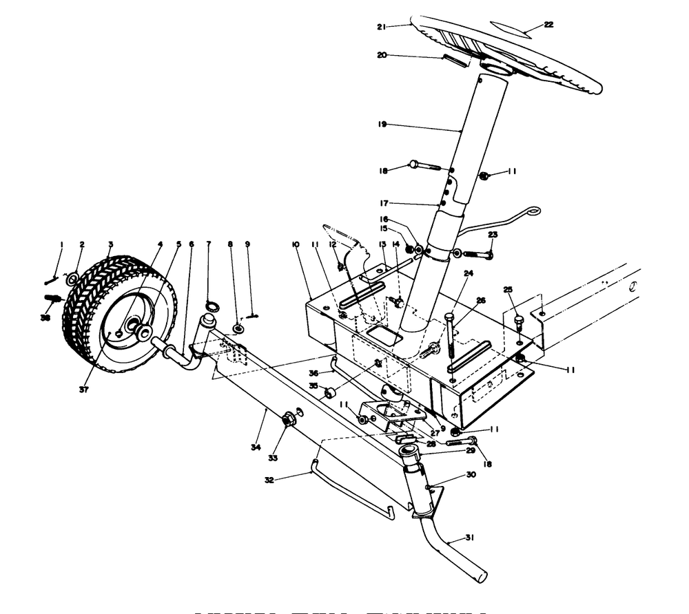 Front Axle Assembly Diagram and Parts List for 56025 3000001 - 3999999 Toro Lawn Tractor