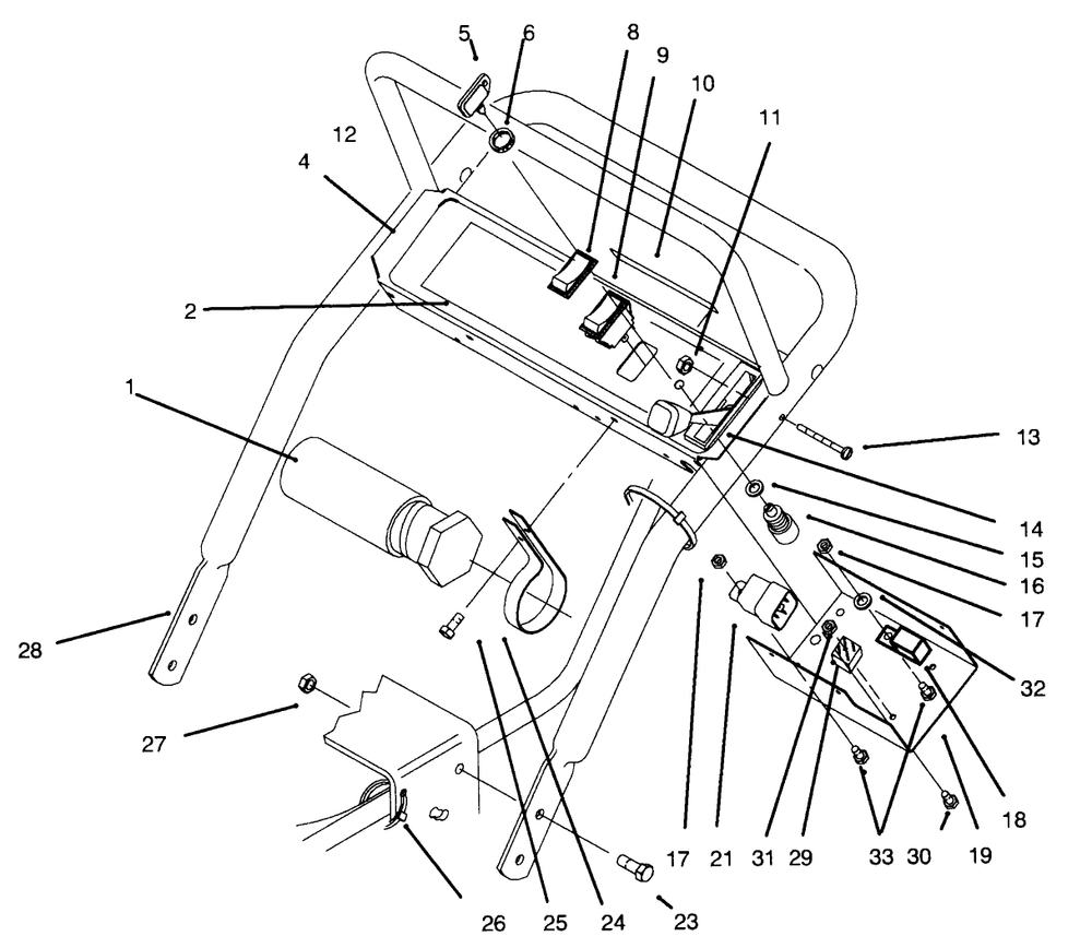 Handle Assembly Diagram and Parts List for 30165 690001 - 699999 Toro Lawn Tractor Accessories