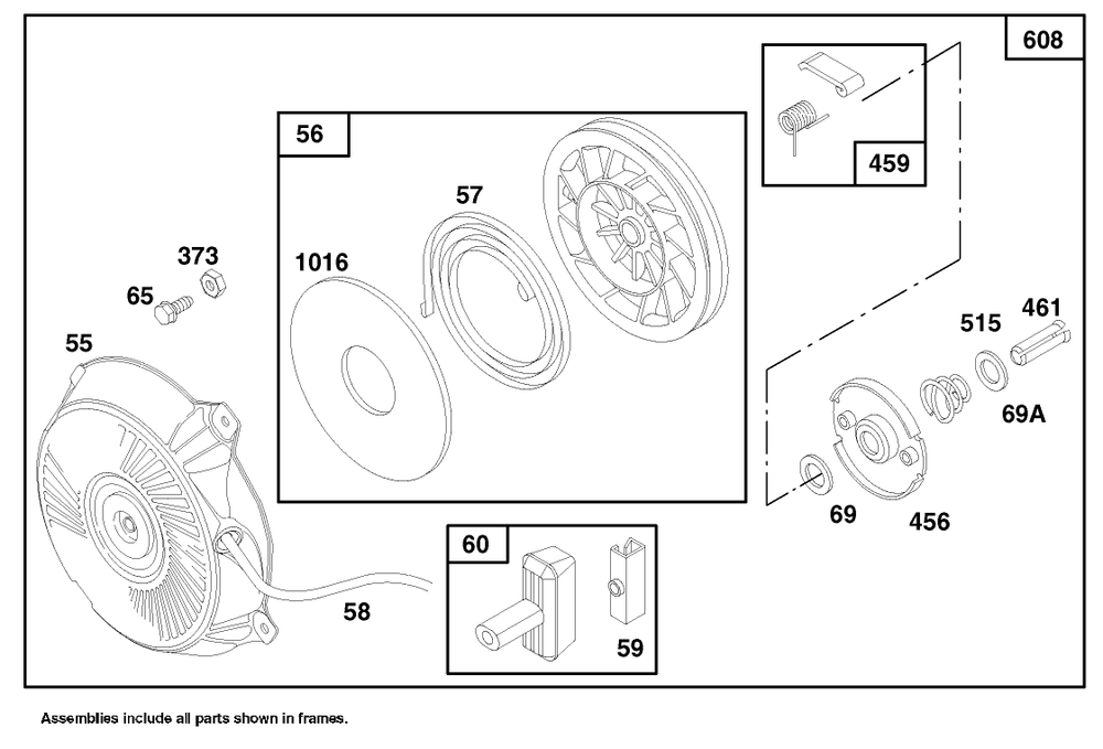 Engine Briggs & Stratton Model 135202-0263-01 Diagram and Parts List for 62924 9900001 - 9999999 Toro Leaf Blower / Vacuum
