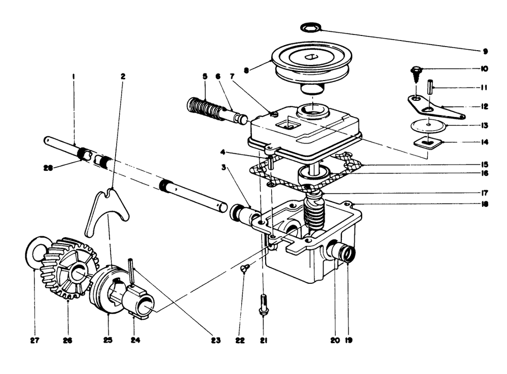 Gear Case Assembly Diagram and Parts List for 20765 0000001 - 0999999 Toro Lawn Mower