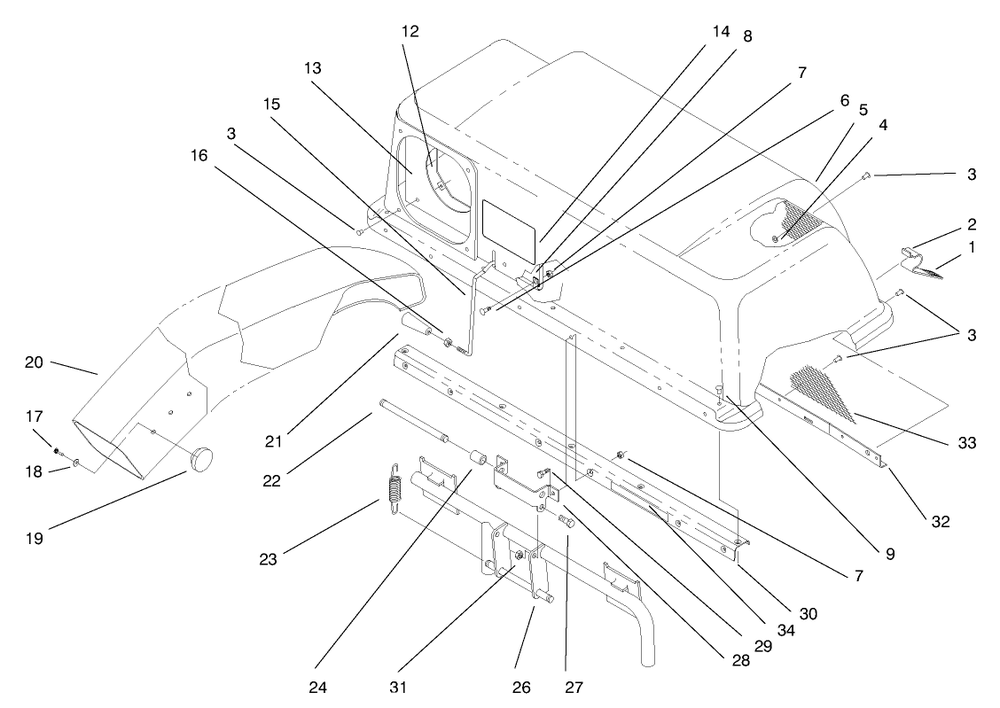 Bag Asm, Top Diagram and Parts List for 79301 8900001 - 8999999 Toro Lawn Tractor