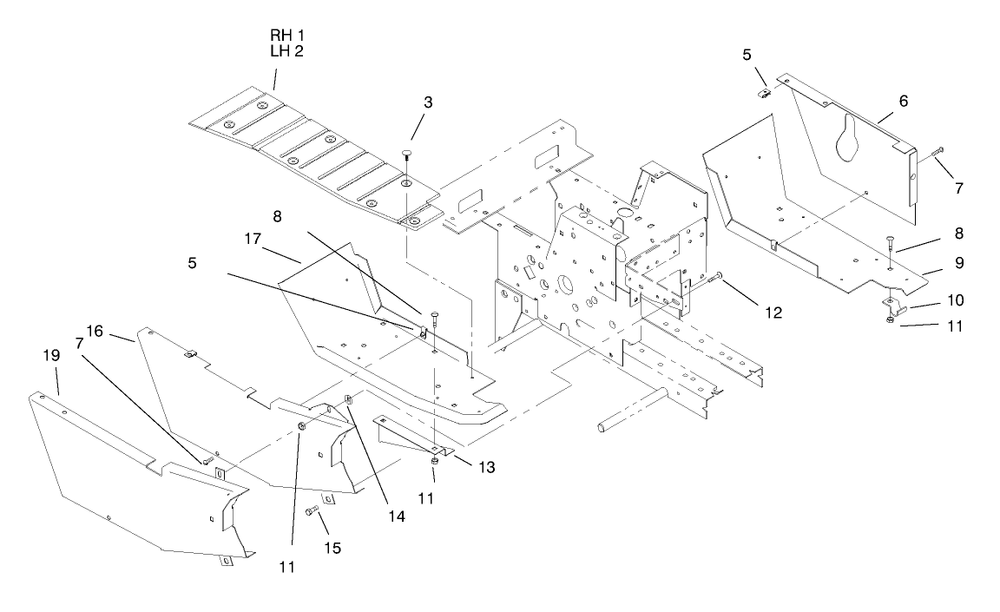 Footrest & Hoodstand Side Covers Diagram and Parts List for 73441 7900001 - 7999999 Toro Lawn Tractor