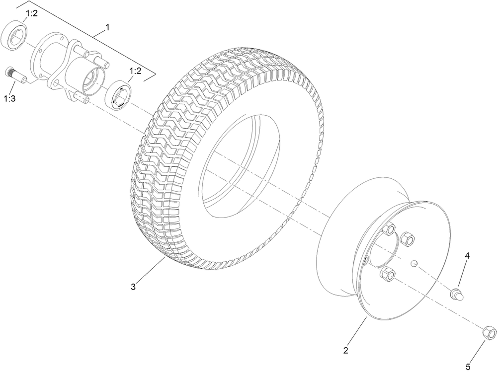Wheel And Tire Assembly No. 126-9846 Diagram and Parts List for 29516 404320000 - 408863667 Toro Aerator
