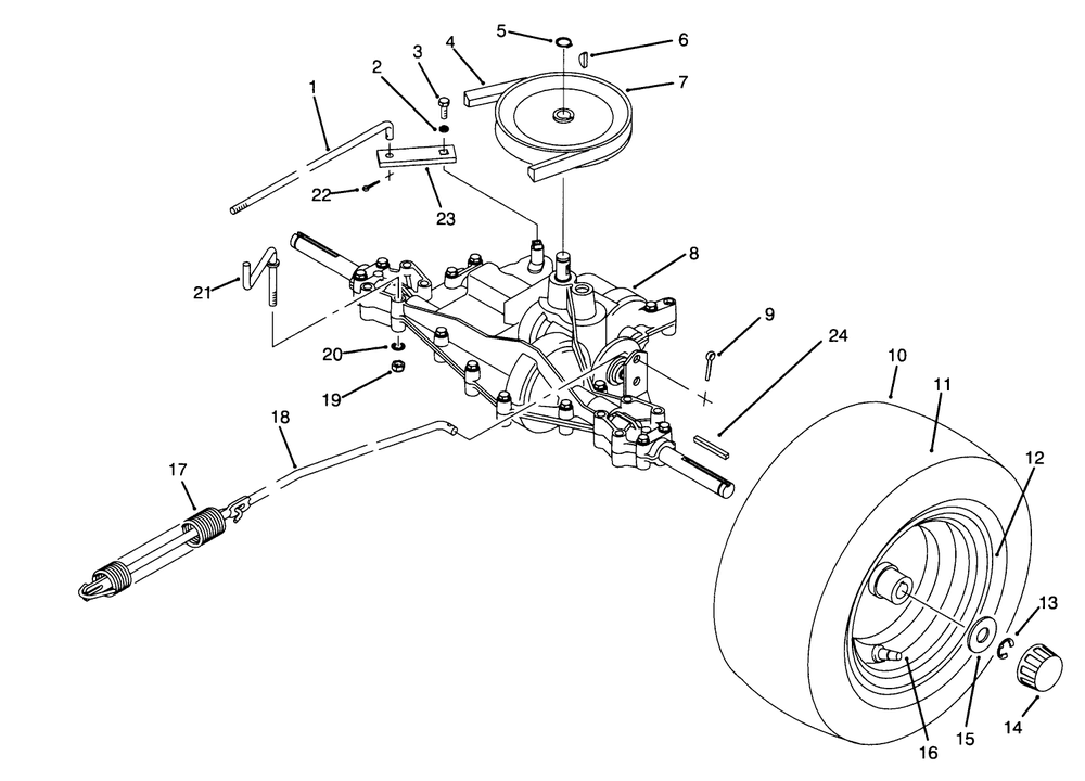 Rear Axle Assembly Diagram and Parts List for 70142 59000001 - 59999999 Toro Lawn Tractor