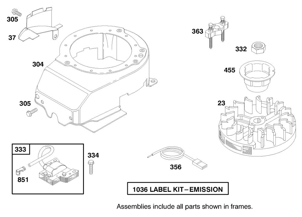 Engine Briggs & Stratton Model 12u802-1739-E1 Diagram and Parts List for 20716 8900001 - 8999999 Toro Lawn Mower
