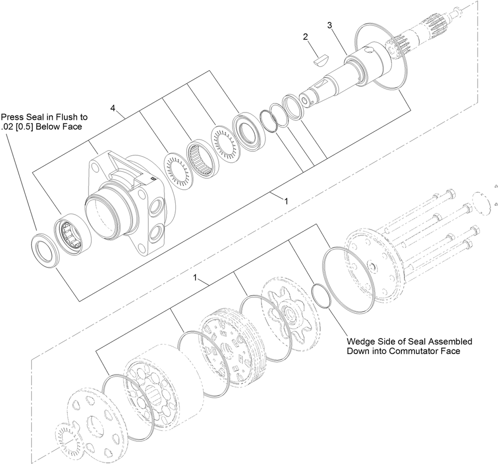 Hydraulic Motor Assembly No. 104-8470 Diagram and Parts List for 22972 402461470 - 404709999 Toro Lawn Tractor Accessories