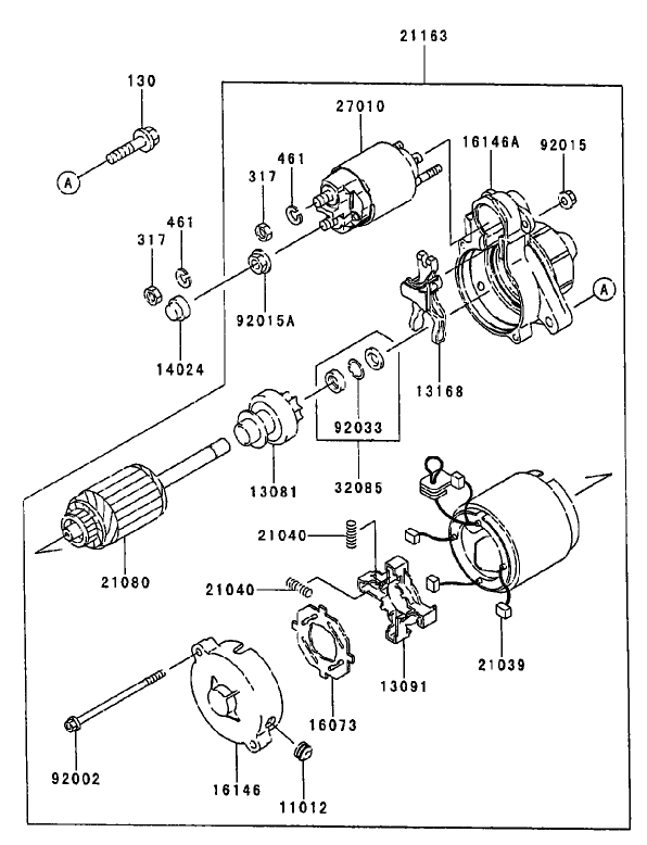 Starter Assembly Diagram and Parts List for 74214 (230000001-230006000)(2003) Toro Lawn Mower