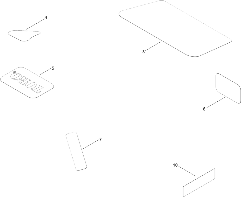 Frame Decal Assembly Diagram and Parts List for 75754 409477924 - 410999999 Toro Lawn Tractor