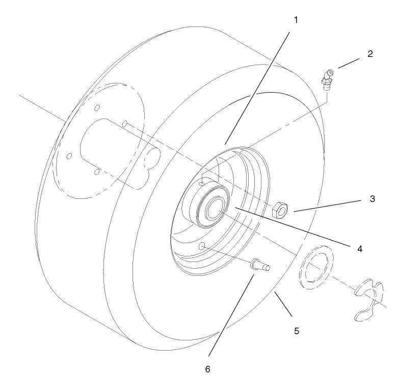 Wheel And Tire Assembly Diagram and Parts List for 30159 991180 - 999999 Toro Lawn Tractor Accessories