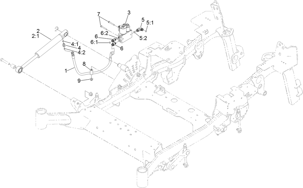 Hydraulic Lift Fold Assembly Diagram and Parts List for 72076 400000000-406395520 Toro Lawn Mower