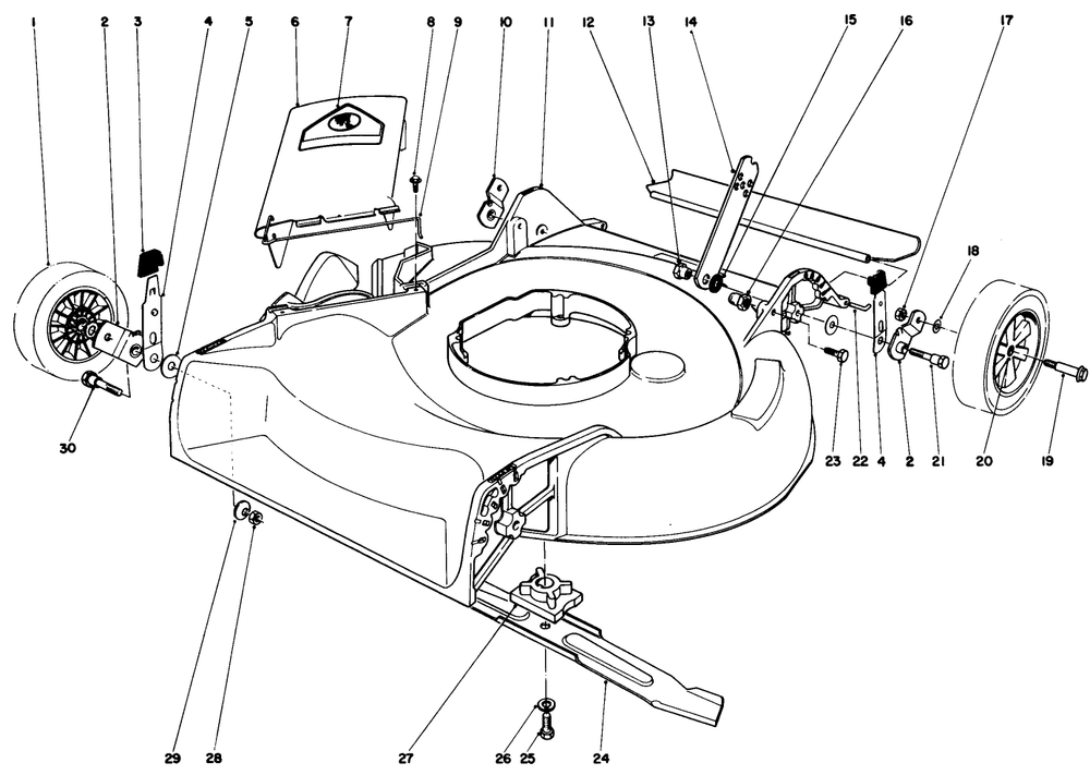 Housing Assembly Diagram and Parts List for 16585 6000001 - 6999999 Toro Lawn Mower