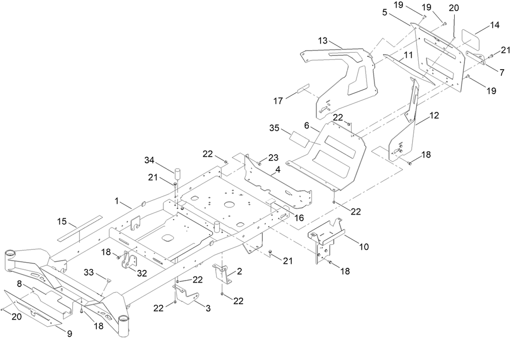 Frame Assembly Diagram and Parts List for 76550TA 417330000 - 999999999 Toro Lawn Tractor