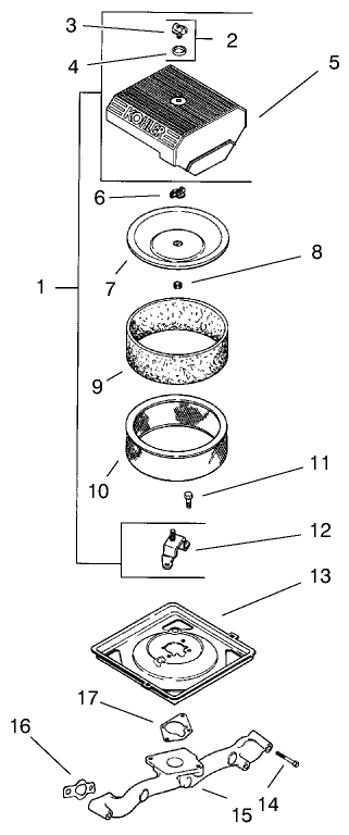 Group 10-Air Filter (Model 73470 Only) Diagram and Parts List for 73470 8900001 - 8999999 Toro Lawn Tractor