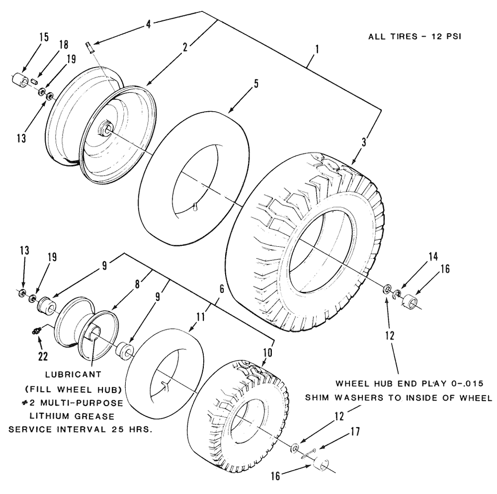 Section 9-Wheels And Tires Diagram and Parts List for R3-12B601  Toro Lawn Tractor