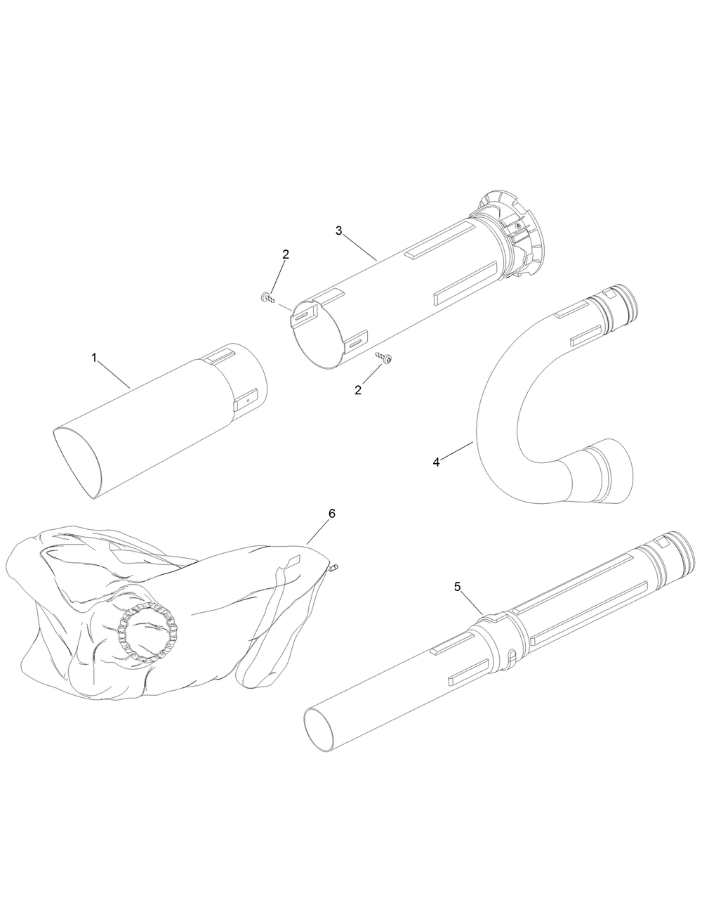 Main Blower Assembly Diagram and Parts List for 51988 321000001 - 321999999 Toro Leaf Blower / Vacuum