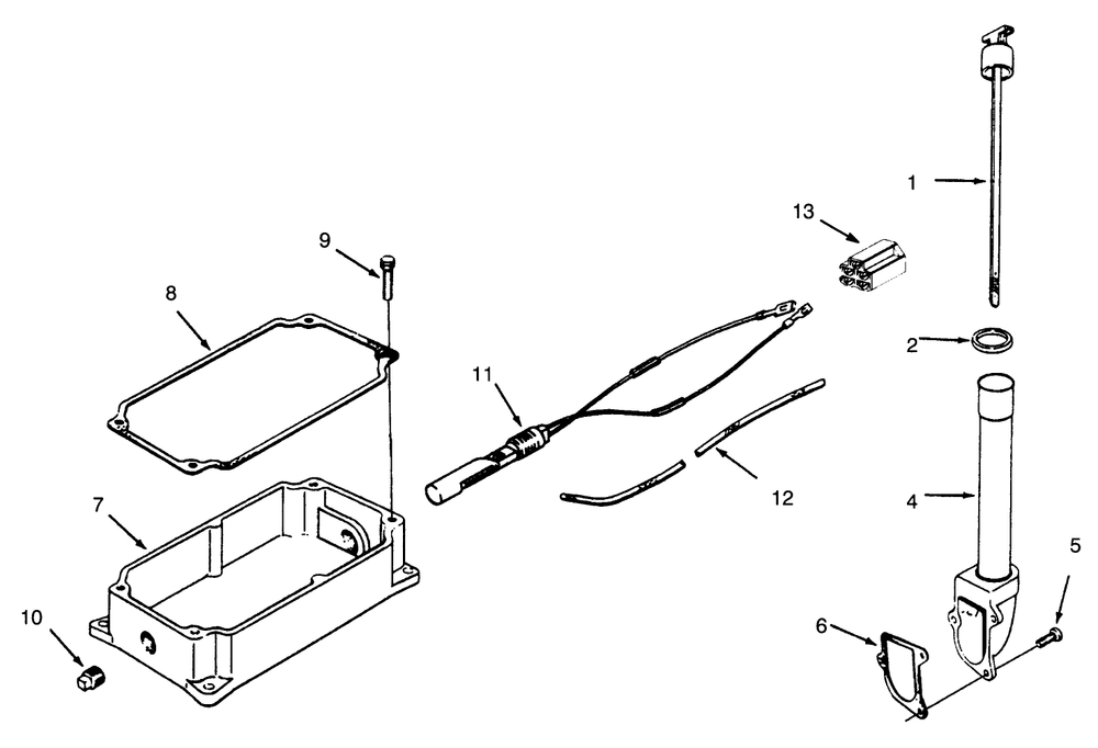Oil Pan And Dipstick Diagram and Parts List for 73401 4900001 - 4999999 Toro Lawn Tractor